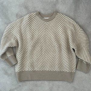 OAK + FORT Oversized Crew Neck Sweater, Size Small
